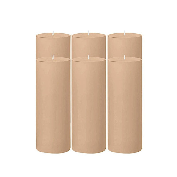 6 Round 3" x 9" Dripless Unscented Pillar Candles CAND_PL003_3X9_081