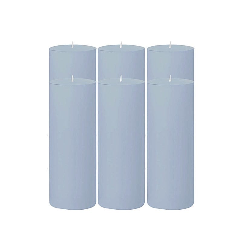 6 Round 3" x 9" Dripless Unscented Pillar Candles CAND_PL003_3X9_086