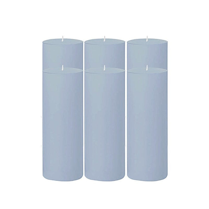 6 Round 3" x 9" Dripless Unscented Pillar Candles CAND_PL003_3X9_086