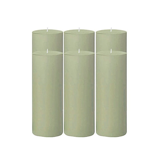 6 Round 3" x 9" Dripless Unscented Pillar Candles CAND_PL003_3X9_DSG