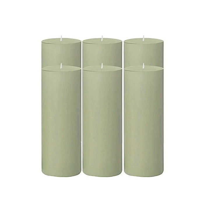 6 Round 3" x 9" Dripless Unscented Pillar Candles CAND_PL003_3X9_DSG
