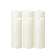 6 Round 3" x 9" Dripless Unscented Pillar Candles CAND_PL003_3X9_IVR
