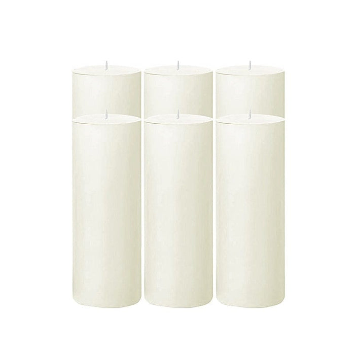 6 Round 3" x 9" Dripless Unscented Pillar Candles CAND_PL003_3X9_IVR