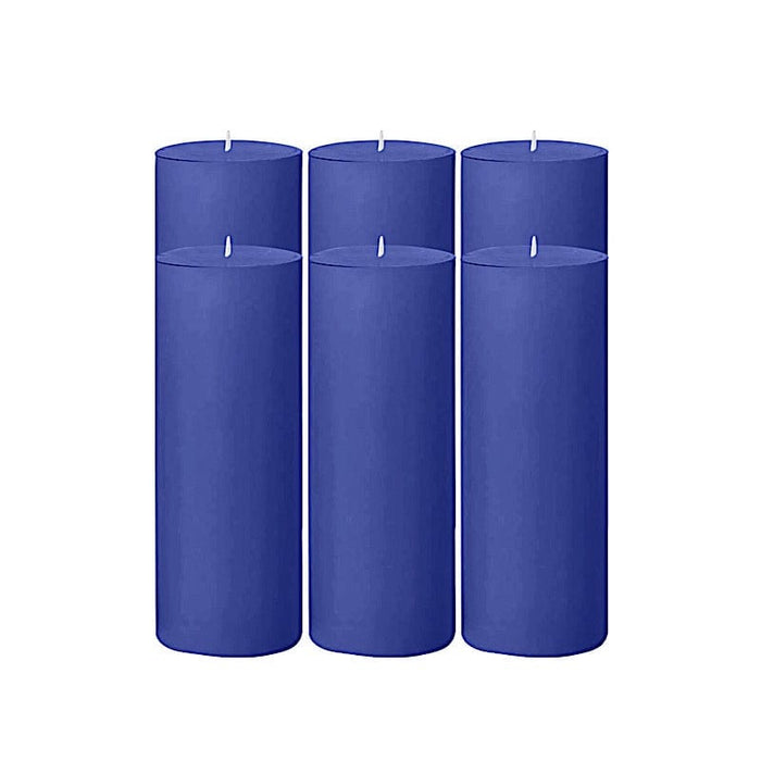 6 Round 3" x 9" Dripless Unscented Pillar Candles CAND_PL003_3X9_NAVY