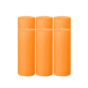6 Round 3" x 9" Dripless Unscented Pillar Candles CAND_PL003_3X9_ORNG