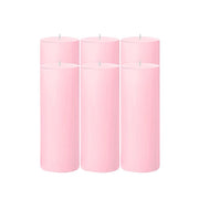 6 Round 3" x 9" Dripless Unscented Pillar Candles CAND_PL003_3X9_PINK