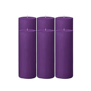 6 Round 3" x 9" Dripless Unscented Pillar Candles CAND_PL003_3X9_PURP