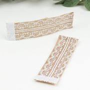6 Rustic Farmhouse Style Jute and Lace Napkin Rings - Natural and White NAP_RING_JUTE01_WHT