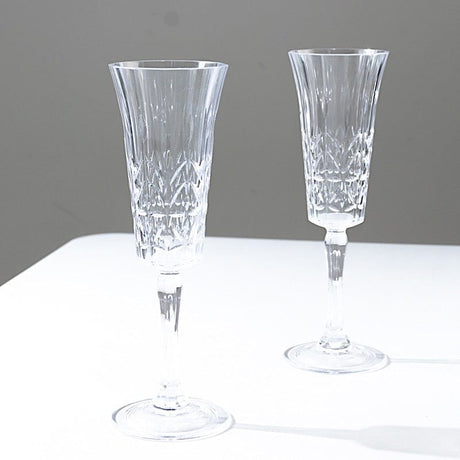 6 Shatterproof 6 oz Plastic Champagne Flutes with Embossed Leaf Pattern - Clear DSP_CUCP010_6_CLR