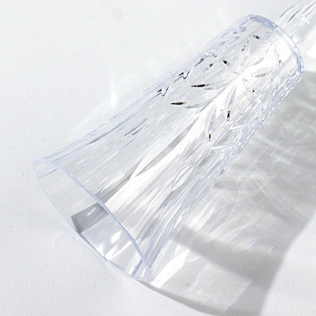 6 Shatterproof 6 oz Plastic Champagne Flutes with Embossed Leaf Pattern - Clear DSP_CUCP010_6_CLR