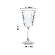 6 Shatterproof Plastic Wine Glasses with  Embossed Leaf Pattern - Clear DSP_CUWN010_10_CLR