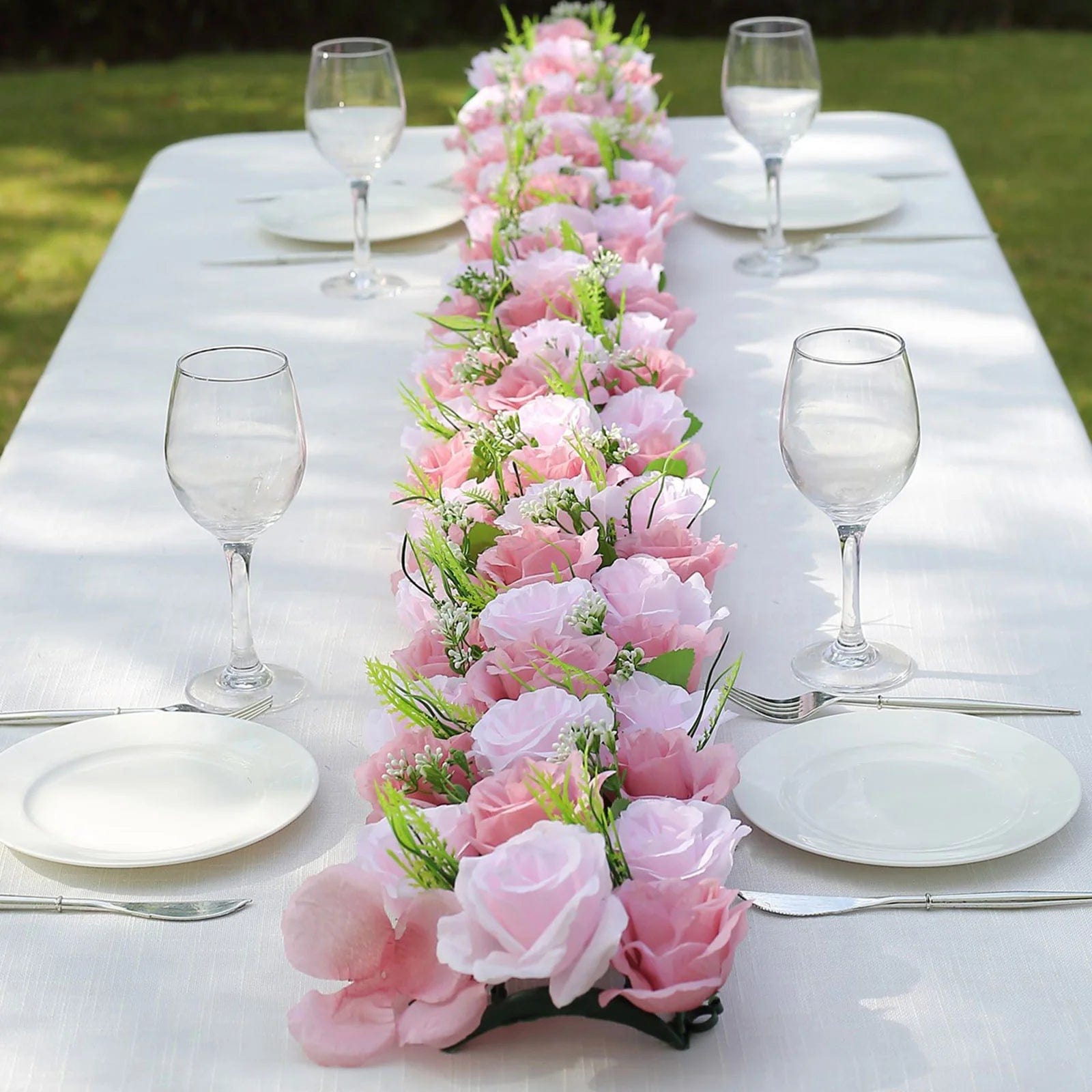 6 Silk Rose Flower Panels Artificial Floral Table Centerpiece