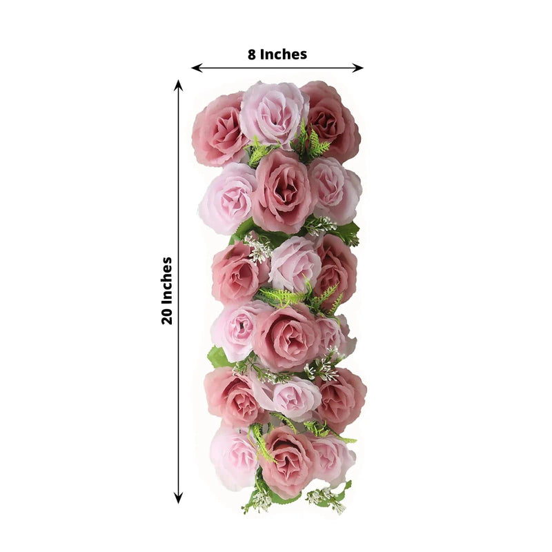 6 Silk Rose Flower Panels Artificial Floral Table Centerpiece
