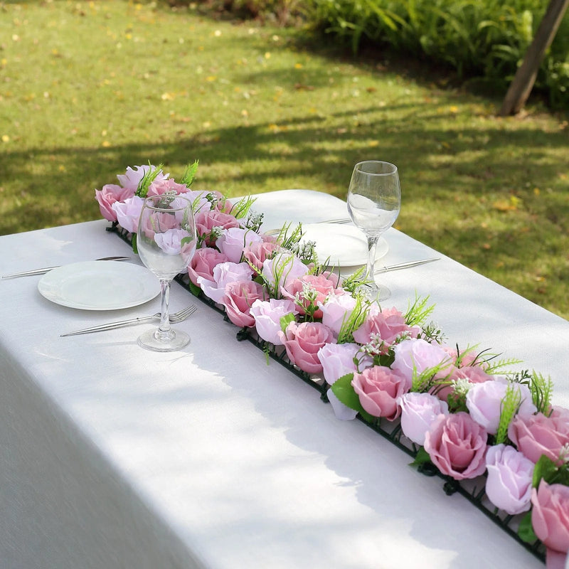 6 Silk Rose Flower Panels Artificial Floral Table Centerpiece