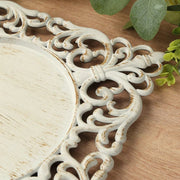 6 Square 12" Vintage Acrylic Dinner Charger Plates with Hollow Lace Borders