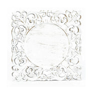 6 Square 12" Vintage Acrylic Dinner Charger Plates with Hollow Lace Borders