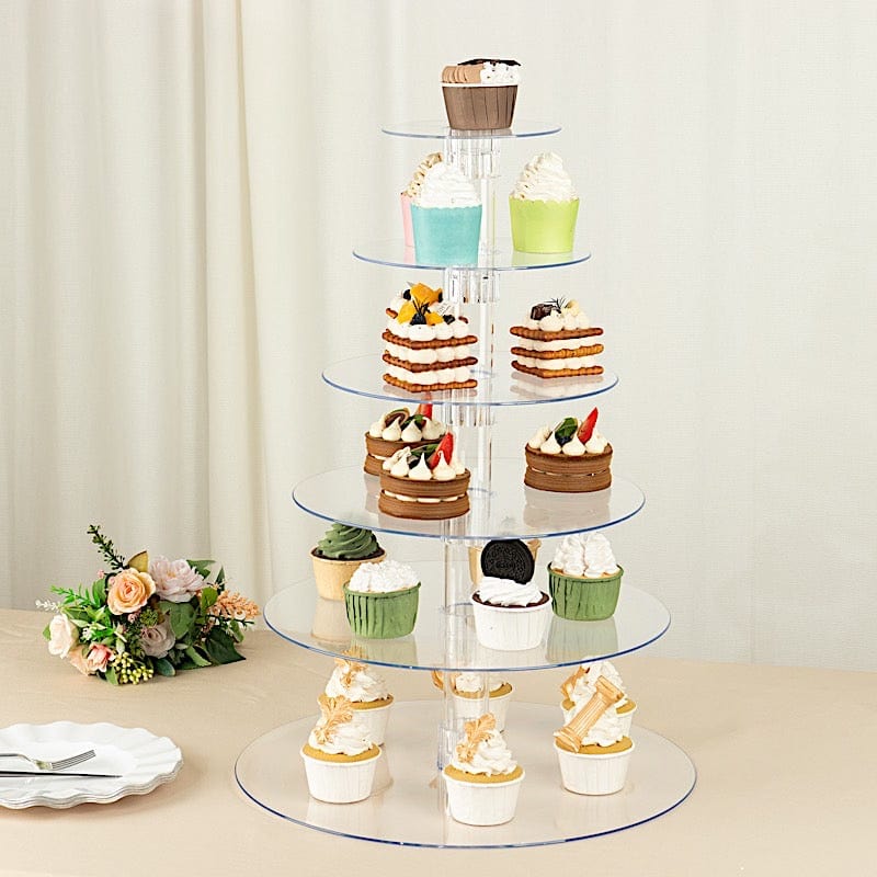 6 Tiers 22" Acrylic Cupcake Stand Set - Clear CAKE_STND_R6A