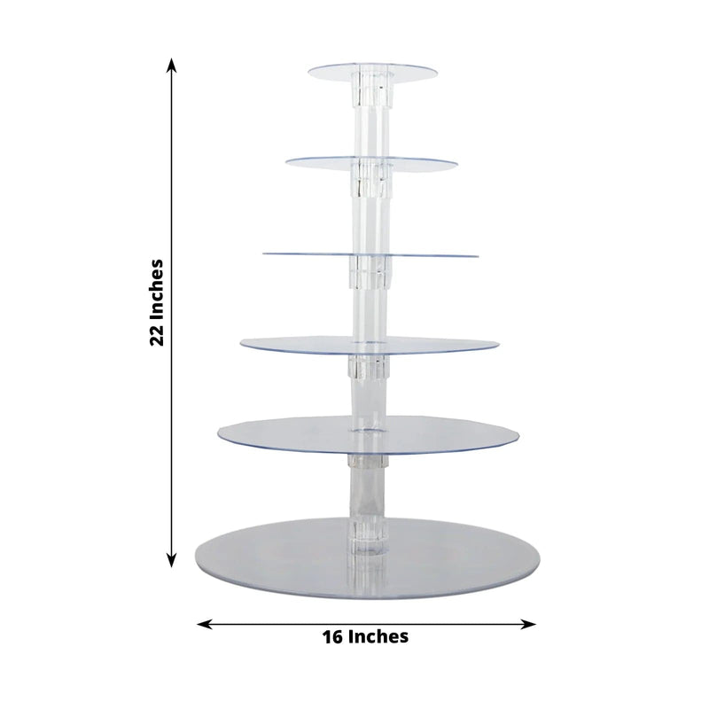 6 Tiers 22" Acrylic Cupcake Stand Set - Clear CAKE_STND_R6A