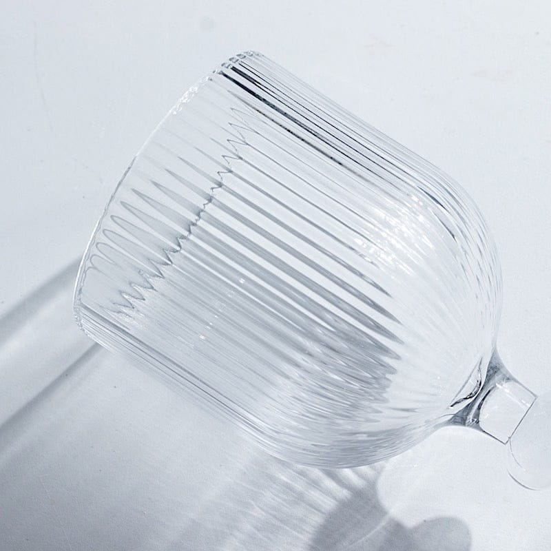 6 Vintage 13 oz Ribbed Wine Glasses Goblets with Ball Stem Accent GLAS_CUWN010_13_CLR