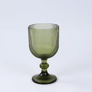 6 Vintage 13 oz Ribbed Wine Glasses Goblets with Ball Stem Accent GLAS_CUWN010_13_DSG