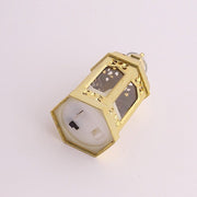 6 Vintage Mini Lantern with Flickering LED Tealight Candles - Gold LED_CAND_TL007_CLR