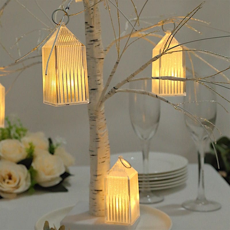 6 Warm White Mini Hanging Lantern Dimmable LED Lamp - Clear LED_ACRY_LAMP06_S_CLR