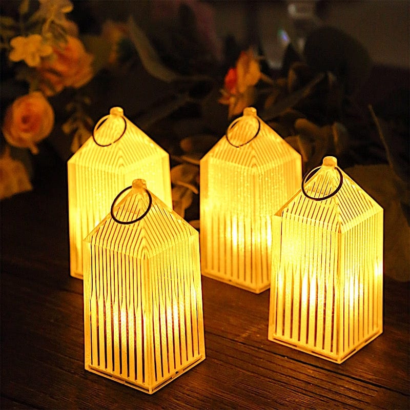 6 Warm White Mini Hanging Lantern Dimmable LED Lamp - Clear LED_ACRY_LAMP06_S_CLR