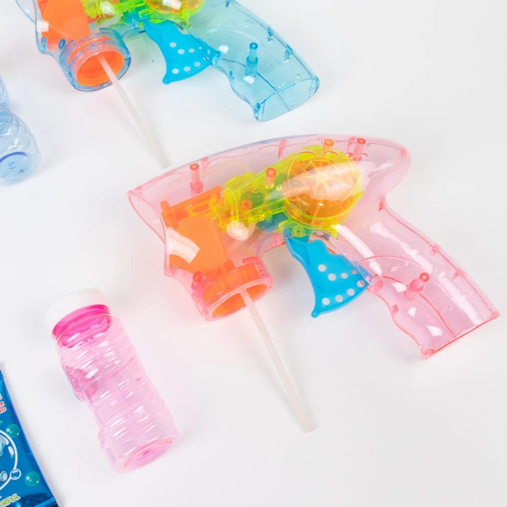 6 Wind Up Wedding Bubble Guns with Bottle Solutions - Pink and Blue BUBB_MAKE01_MIX