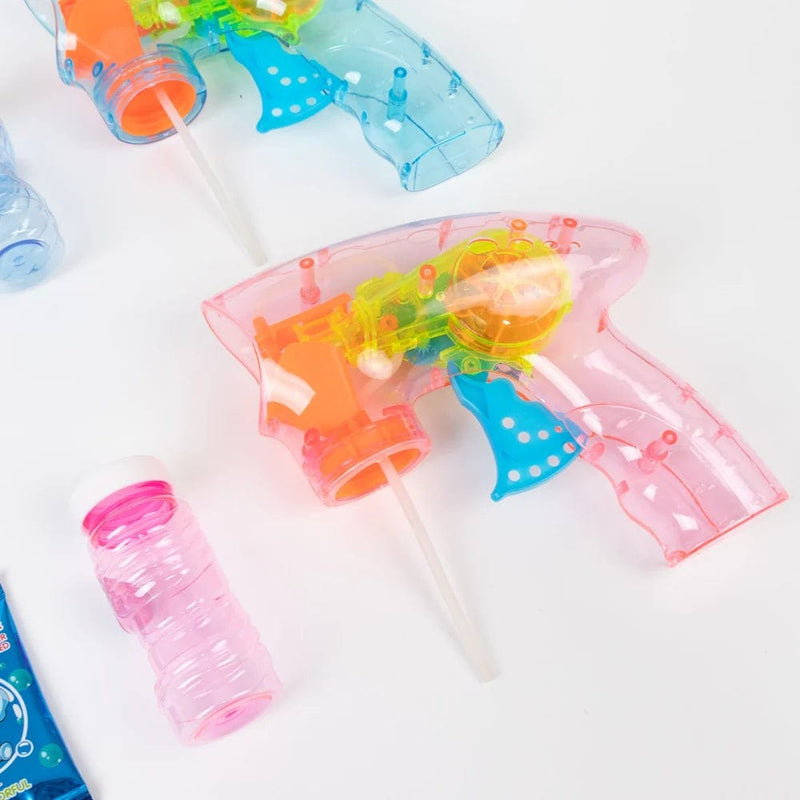 6 Wind Up Wedding Bubble Guns with Bottle Solutions - Pink and Blue BUBB_MAKE01_MIX