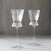 6 Wine Glasses 9oz Ribbed Design with Gold Ring Accent - Clear GLAS_CUWN006_10_CLGD