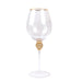 6 Wine Goblet Glasses 16oz Gold Rimmed Design with Rhinestone Studded Stem - Clear GLAS_CUWN004_CLGD