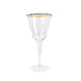 6 Wine Goblet Glasses 9oz Rimmed Design with Long Beaded Stem - Clear and Gold GLAS_CUWN002_8_CLGD