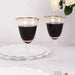 6 Wine Goblet Glasses 9oz Rimmed Design with Long Beaded Stem - Clear and Gold GLAS_CUWN002_8_CLGD