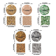 60 Animal Safari Print Paper Party Plates and Napkins Set DSP_PSET_R002_MIX_ANML