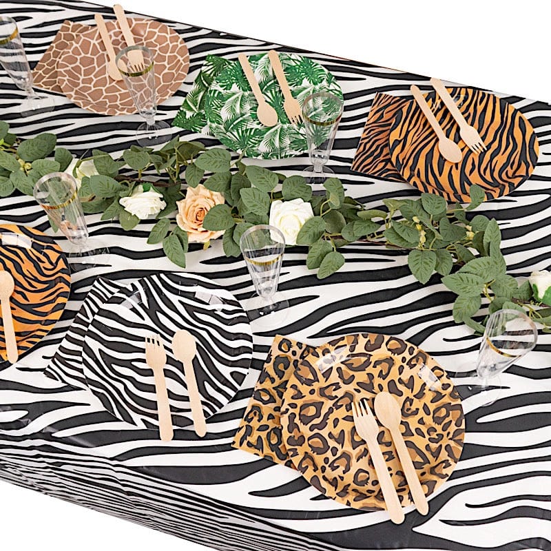 60 Animal Safari Print Paper Party Plates and Napkins Set DSP_PSET_R002_MIX_ANML