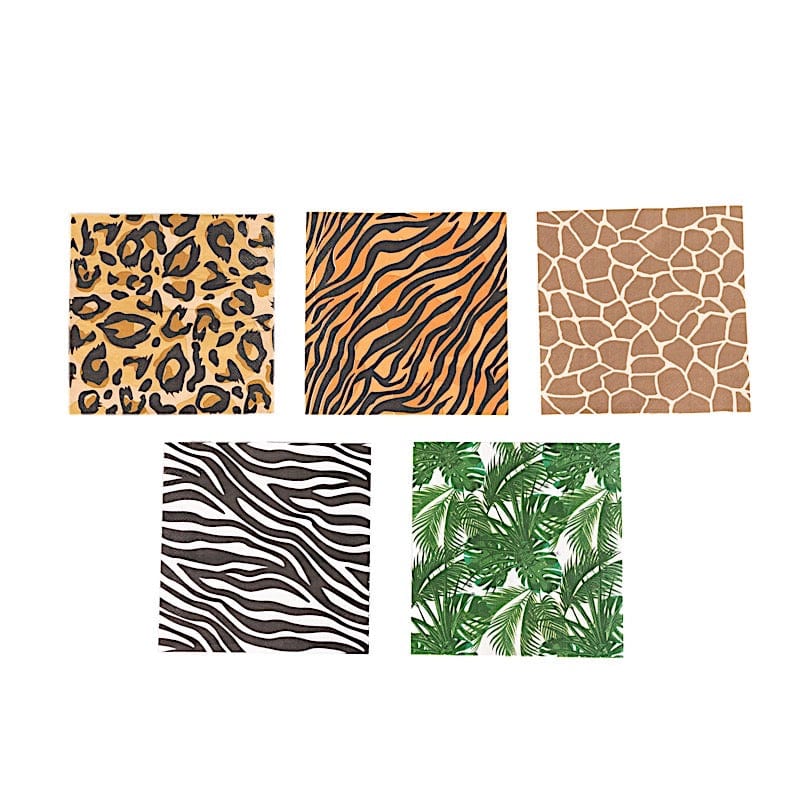 60 Animal Safari Print Paper Party Plates and Napkins Set DSP_PSET_R002_MIX_ANML