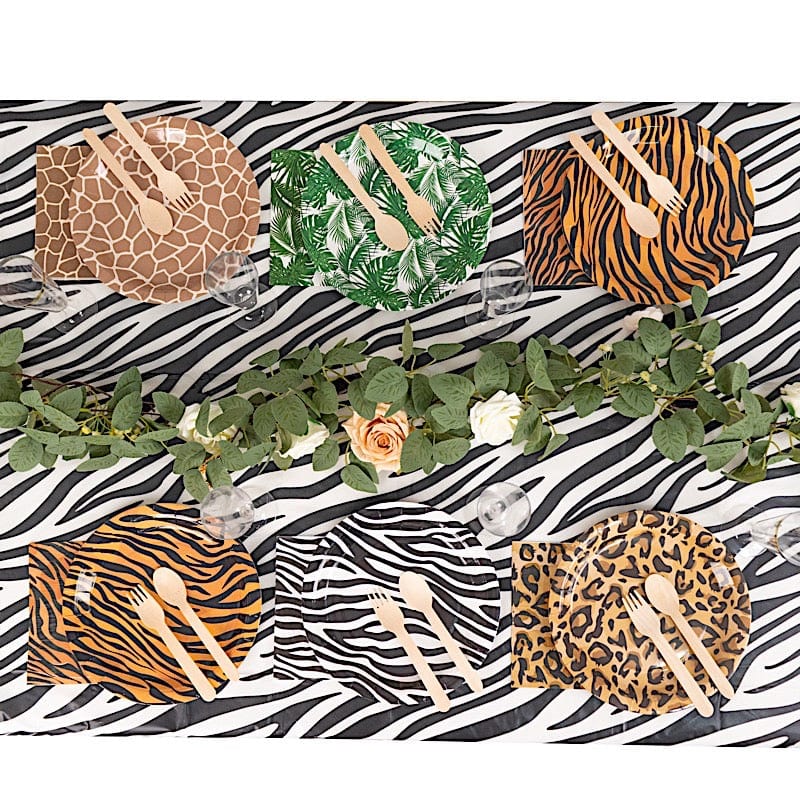 60 Animal Safari Print Paper Party Plates and Napkins Set DSP_PSET_R002_MIX_ANML