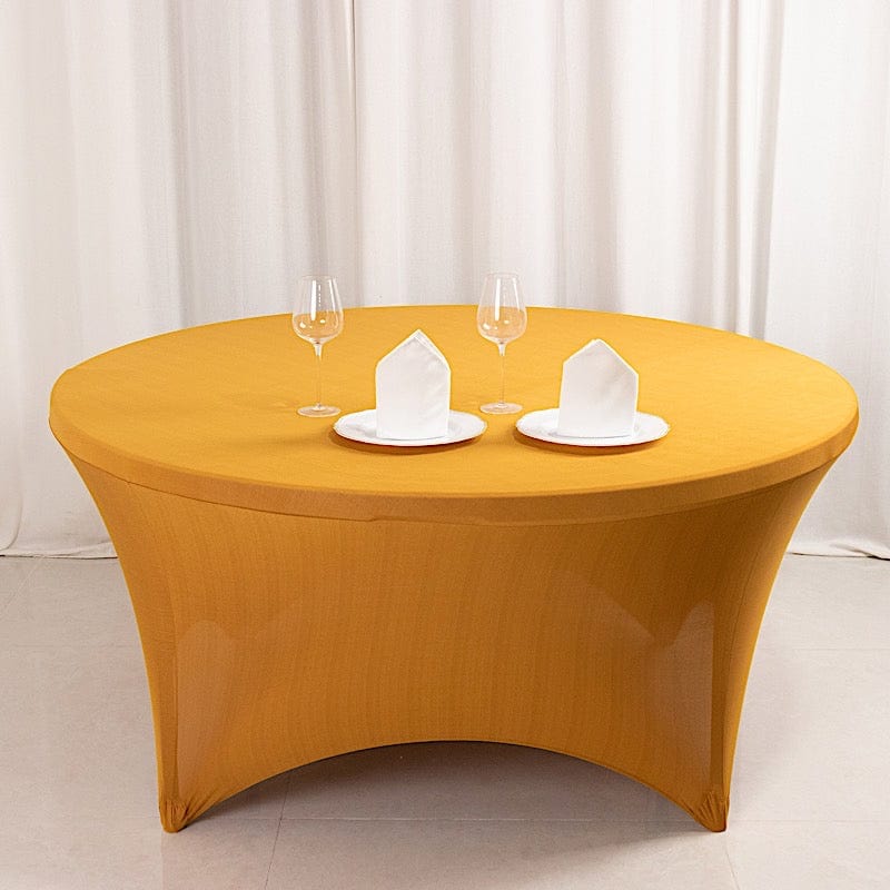 60" Fitted Spandex Round Tablecloth TAB_SPX60_GOLD