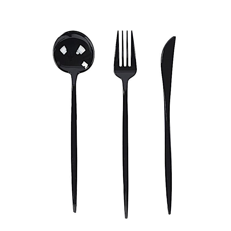 60 Heavy Duty Plastic Utensil Set DSP_YY0012B_9_BLK_PK60