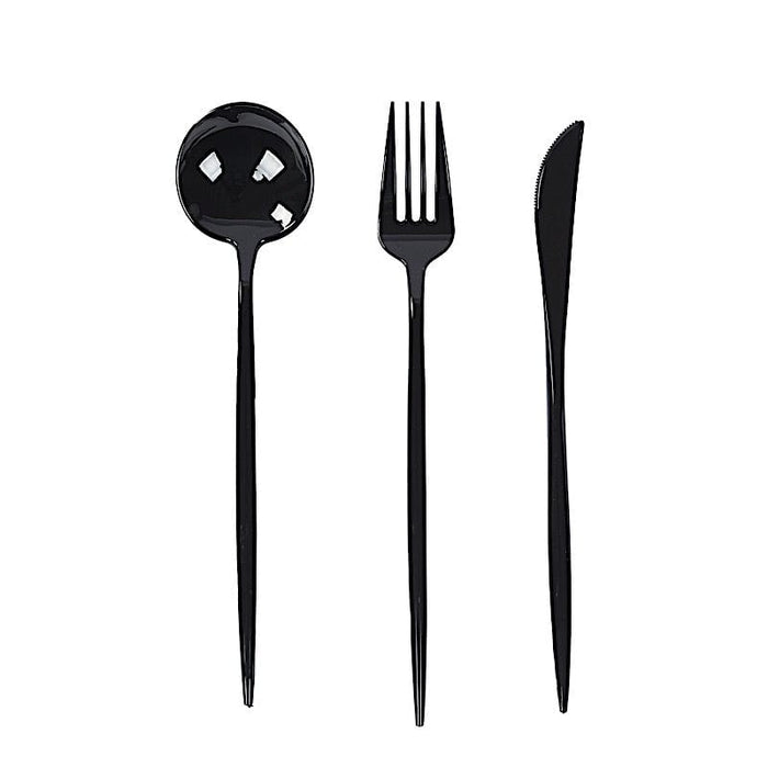 60 Heavy Duty Plastic Utensil Set DSP_YY0012B_9_BLK_PK60