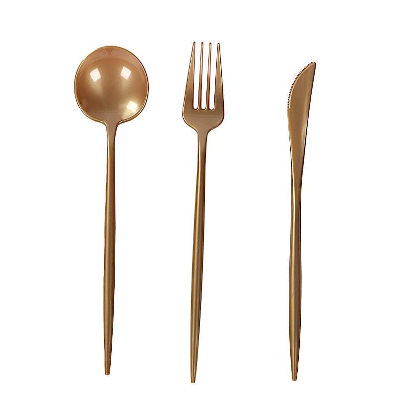 60 Heavy Duty Plastic Utensil Set DSP_YY0012B_9_GOLD_PK60