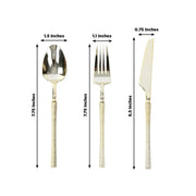 60 Plastic Cutlery Fork Spoon Knife Set with Ribbed Handle - Disposable Tableware