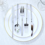 60 Plastic Cutlery Fork Spoon Knife Set with Ribbed Handle - Disposable Tableware