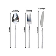60 Plastic Cutlery Fork Spoon Knife Set with Ribbed Handle - Disposable Tableware