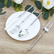 60 Plastic Cutlery Fork Spoon Knife Set with Ribbed Handle - Disposable Tableware