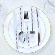 60  Plastic Silverware Set with Beaded Handles - Disposable Cutlery