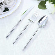 60  Plastic Silverware Set with Beaded Handles - Disposable Cutlery