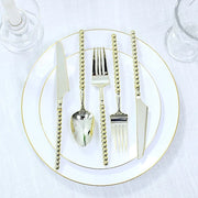 60  Plastic Silverware Set with Beaded Handles - Disposable Cutlery