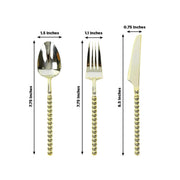 60  Plastic Silverware Set with Beaded Handles - Disposable Cutlery