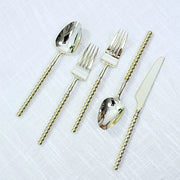 60  Plastic Silverware Set with Beaded Handles - Disposable Cutlery